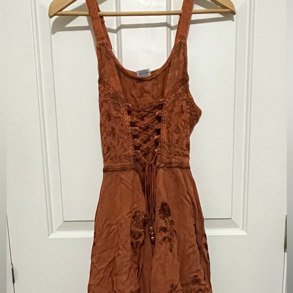 Vintage Hobo Medieval Gypsy Festival Hindu Versatile  w/ Corset Brick Color S/M